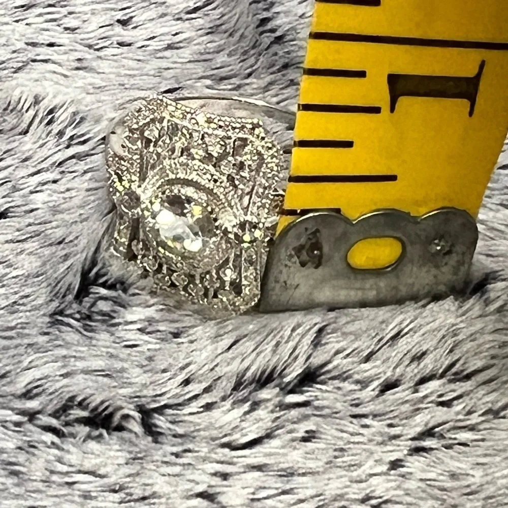 QVC Titanic Collection 100th Anniversary White Topaz and Diamond Sterling Ring